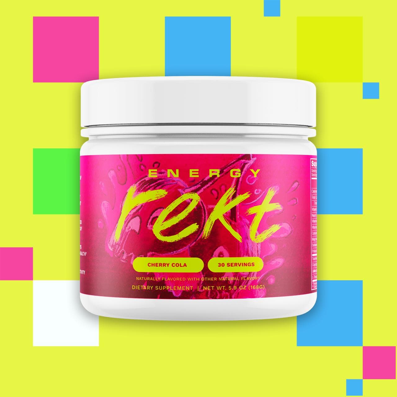 Rekt Energy + Focus Powder Cherry Cola product artwork